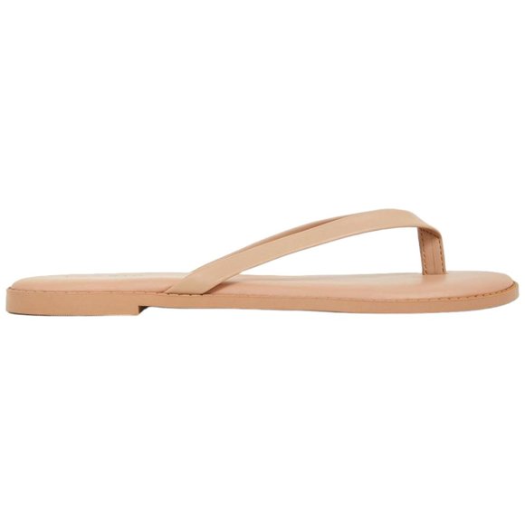 TORRID Faux Leather Flip Flop Beige Tan 11WW NEW - Picture 3 of 5